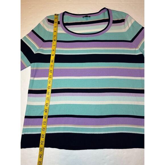 Talbots Multicolor Striped Lightweight Thin Knit Pullover Sweater Size 1XP - Picture 2 of 6
